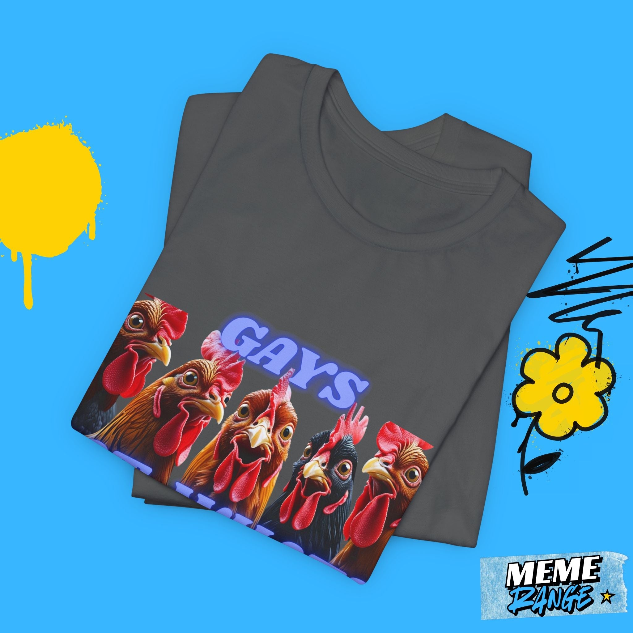 Gays Eat WHAT? Tee - A brand new tee that makes you feel bold and cocky 🐓 - Meme Range