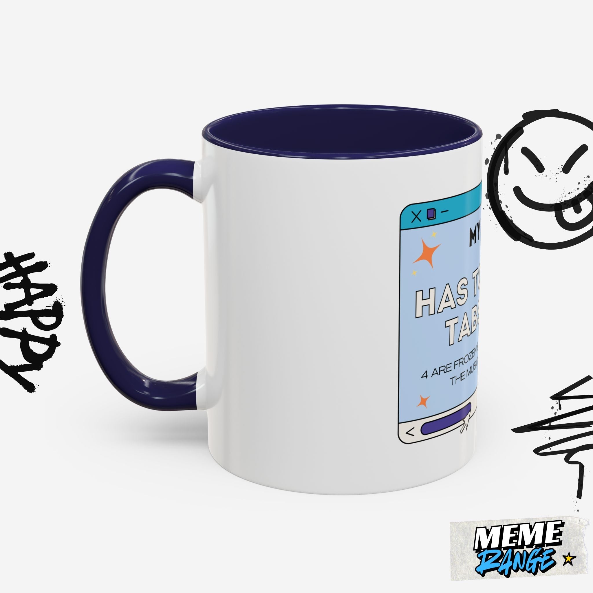 Funny Coffee Mug: 'My Brain Has Too Many Tabs Open' - Ideal Gift for Coffee Lovers - Meme Range