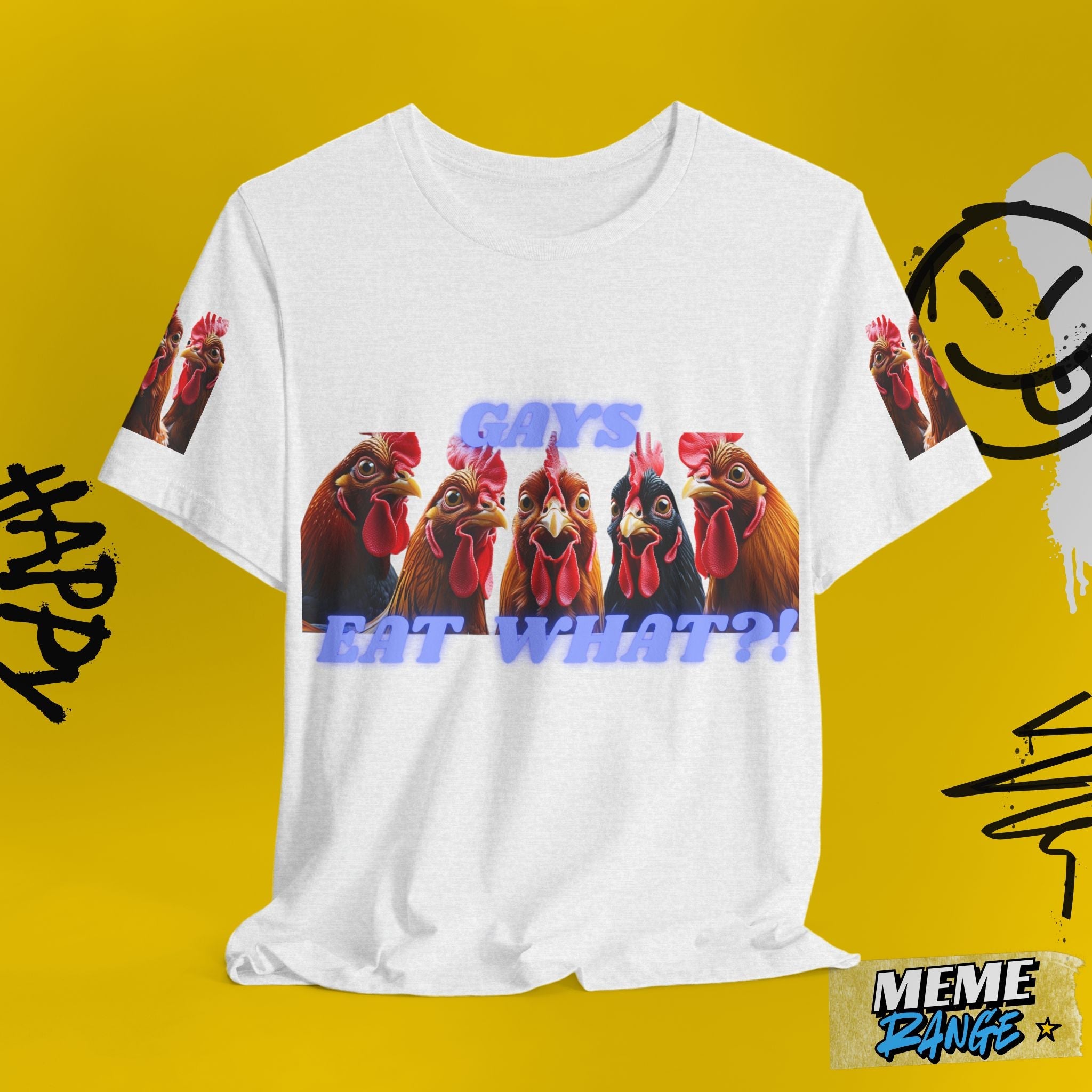 Gays Eat WHAT? Tee - A brand new tee that makes you feel bold and cocky 🐓 - Meme Range