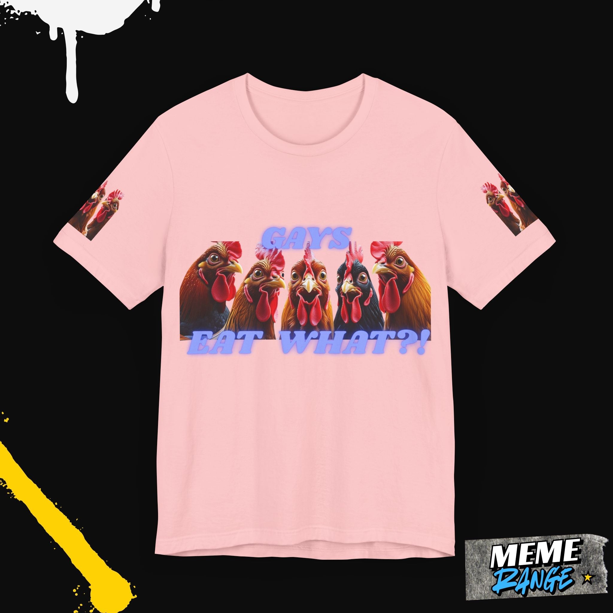 Gays Eat WHAT? Tee - A brand new tee that makes you feel bold and cocky 🐓 - Meme Range