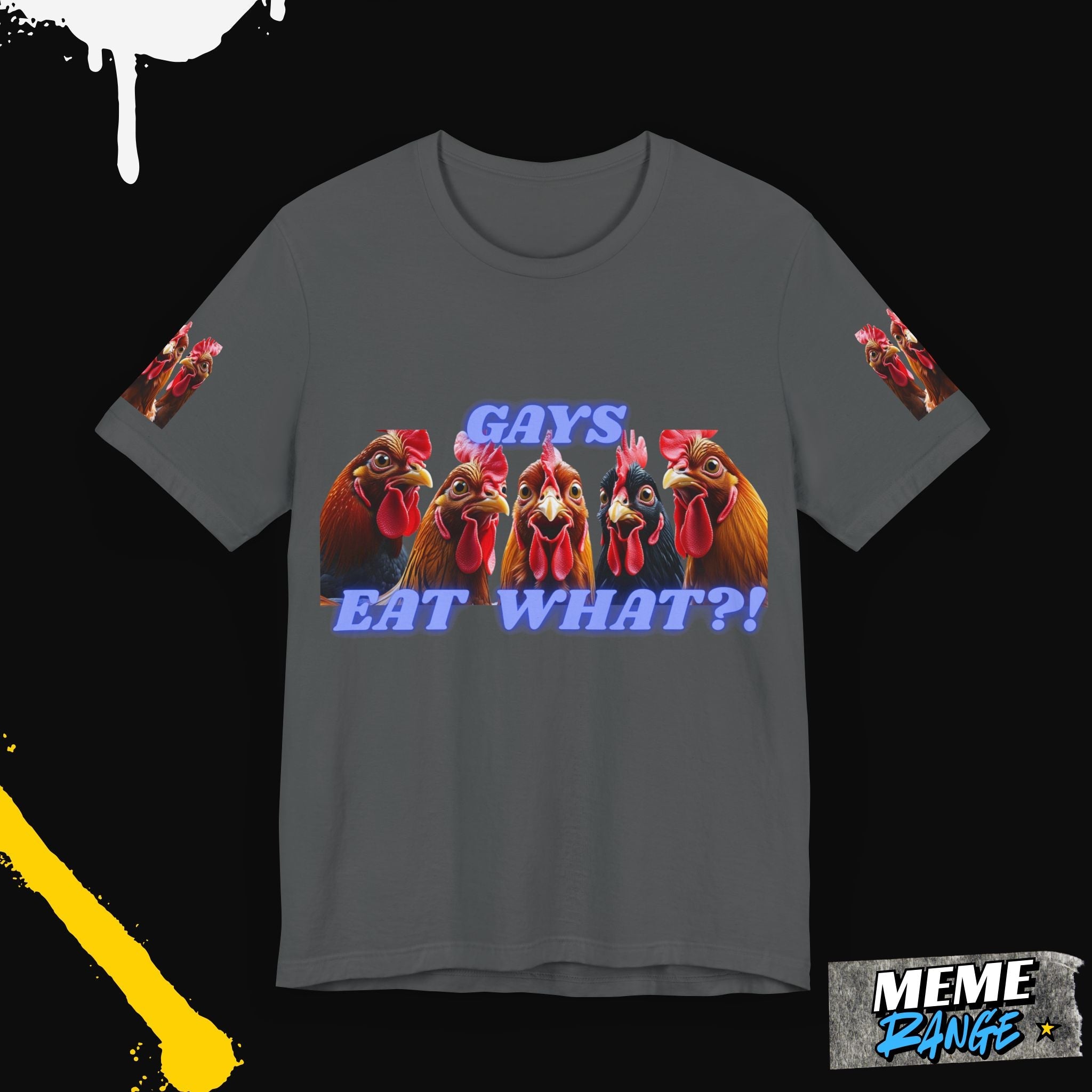 Gays Eat WHAT? Tee - A brand new tee that makes you feel bold and cocky 🐓 - Meme Range