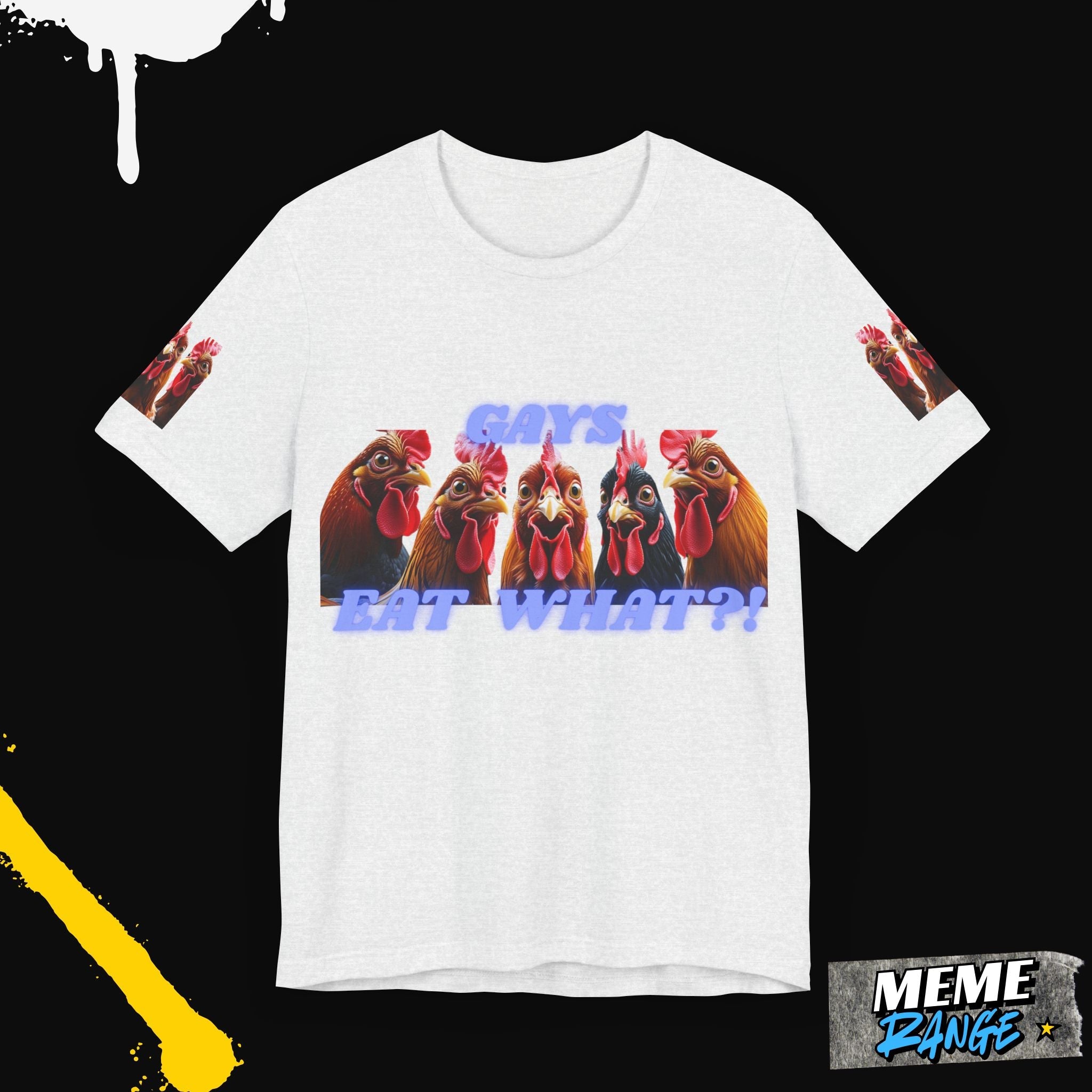 Gays Eat WHAT? Tee - A brand new tee that makes you feel bold and cocky 🐓 - Meme Range