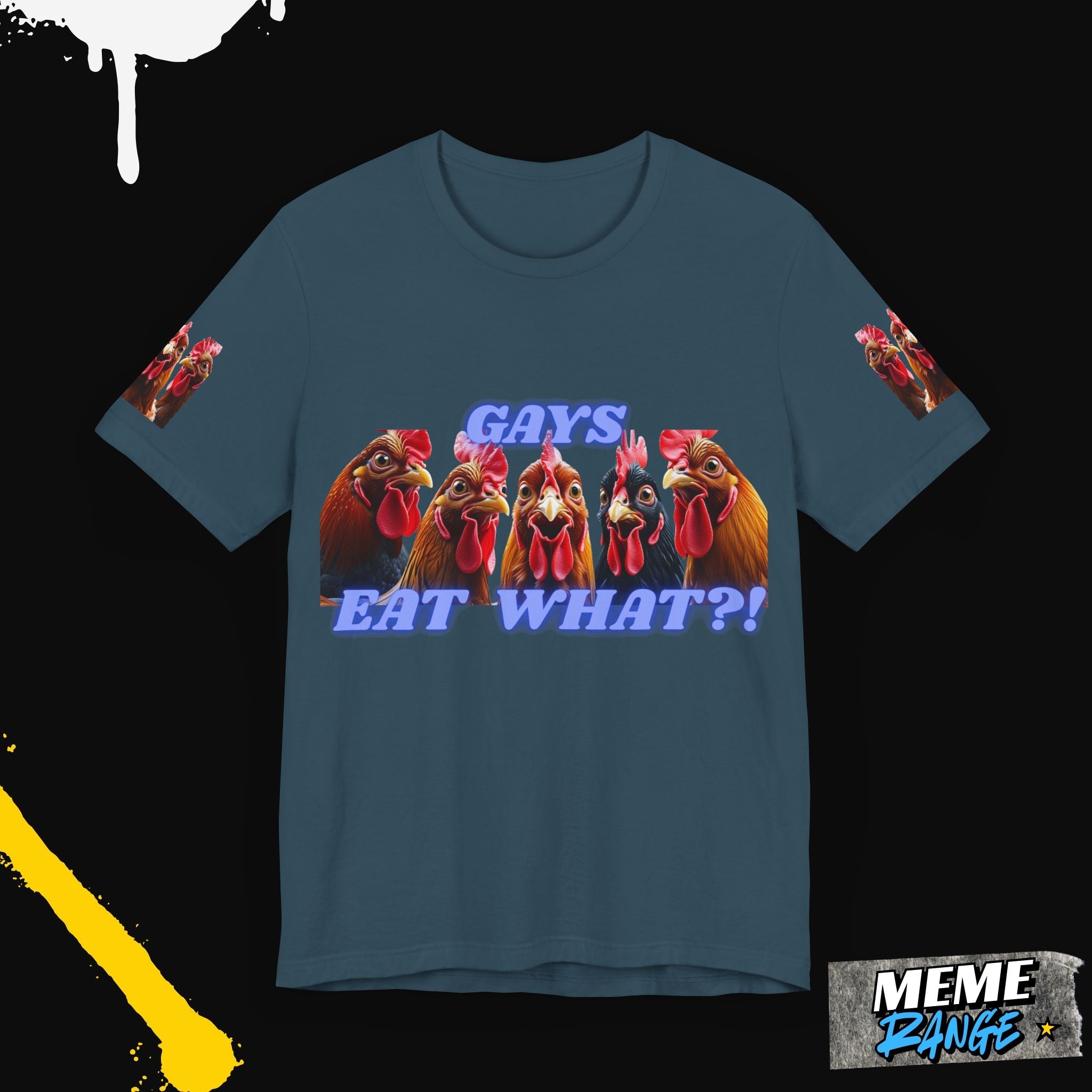 Gays Eat WHAT? Tee - A brand new tee that makes you feel bold and cocky 🐓 - Meme Range
