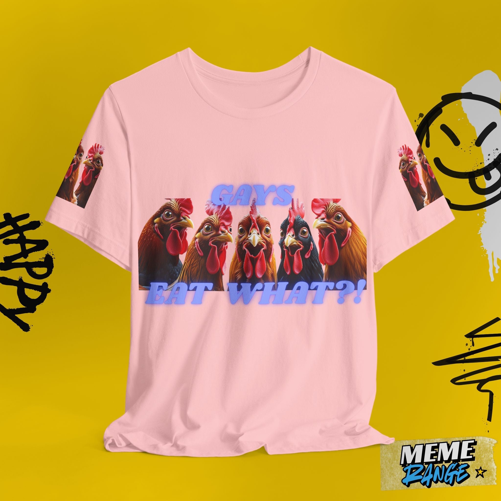 Gays Eat WHAT? Tee - A brand new tee that makes you feel bold and cocky 🐓 - Meme Range