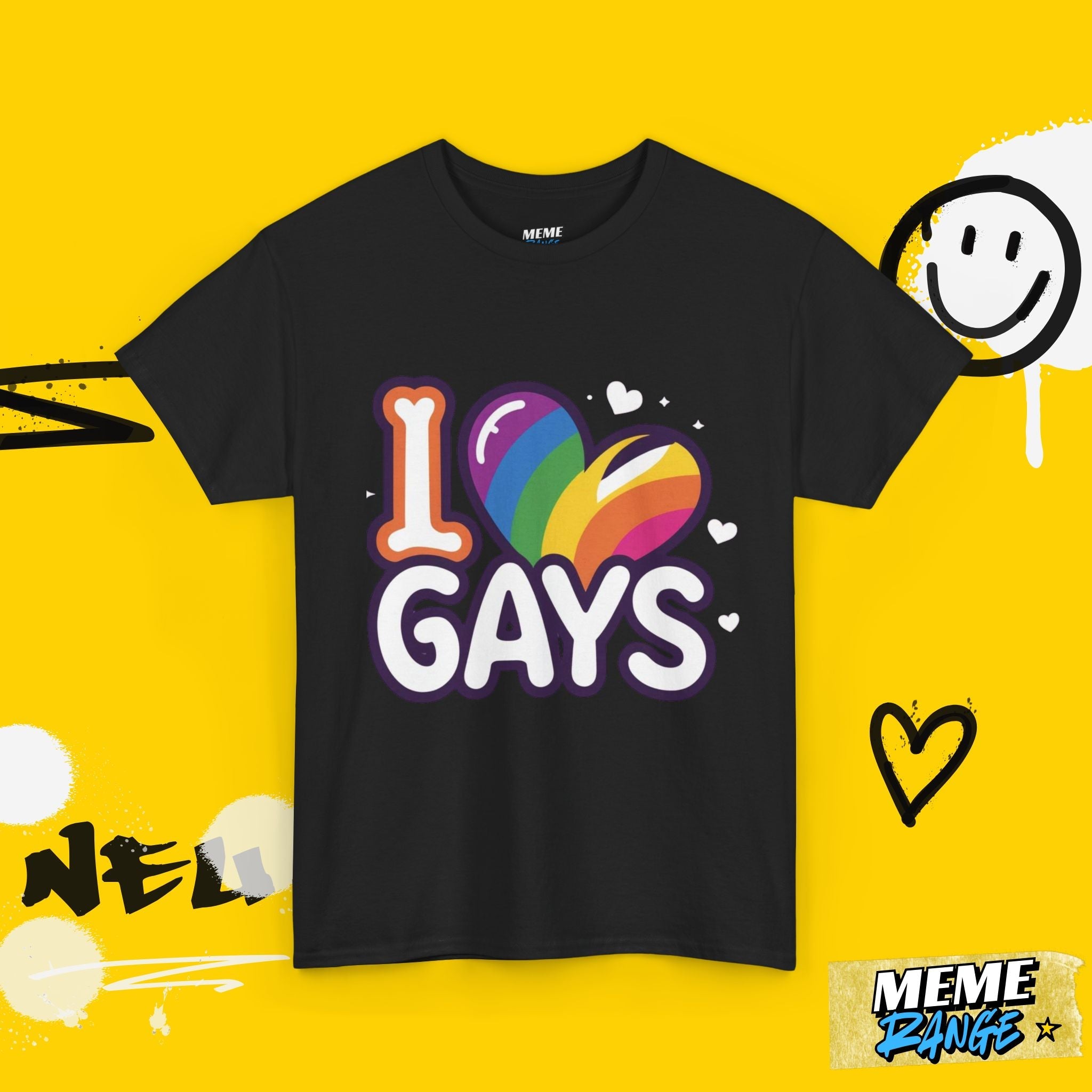 I Love Gays Pride T-Shirt – Unisex Heavy Cotton Tee, Soft LGBTQ+ Apparel for Men & Women - Meme Range